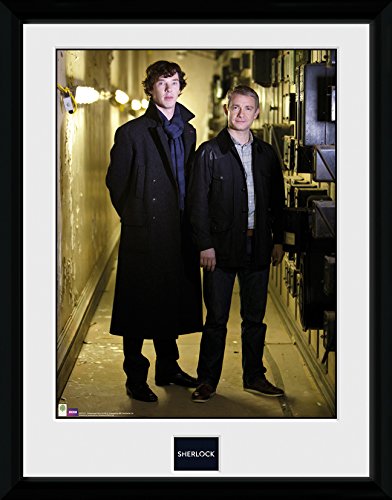 GB eye Sherlock, & Watson Portrait, Framed Photograph (16x12), Wood, Multi-Colour