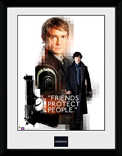 GB eye Sherlock, Friends Protect, Framed Photograph (16x12), Wood, Multi-Colour