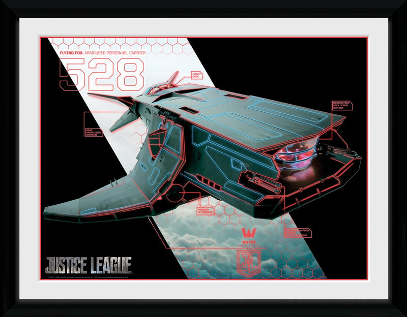 GB eye Justice League Flying Fox Framed Poster, Wood, Various