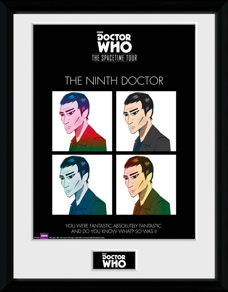 GB eye, Spacetime Tour 9th Doctor Framed Print, Wood, Multi-Colour