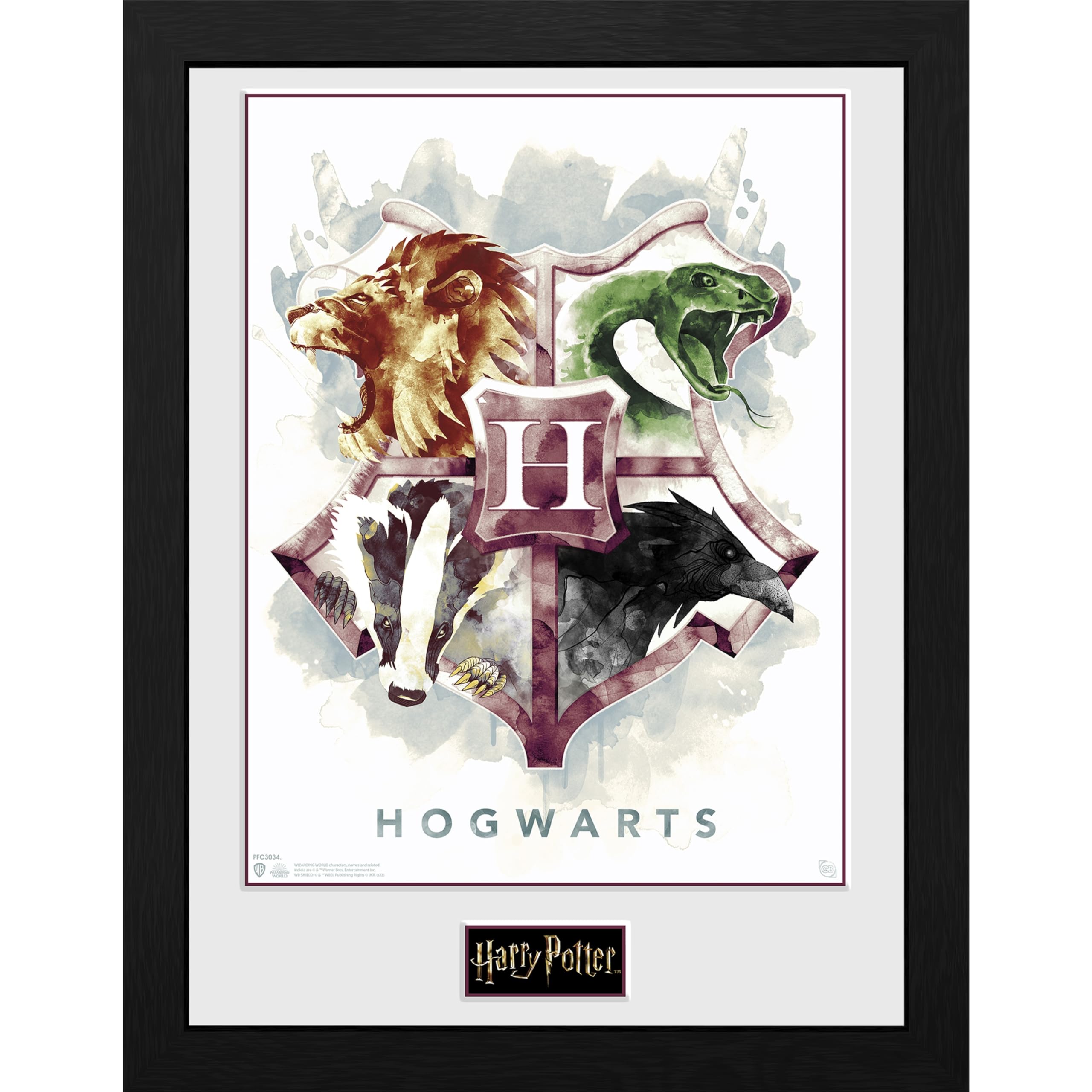 Harry Potter: Gb Eye - Hogwarts Water Colour (Stampa In Cornice 30X40Cm)