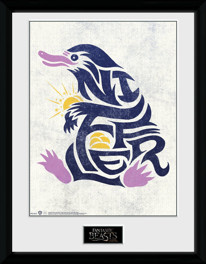 GB eye Fantastic Beasts Niffler Graphic Symbol Framed Print, Wood, Various, 33 x 44 x 3 cm