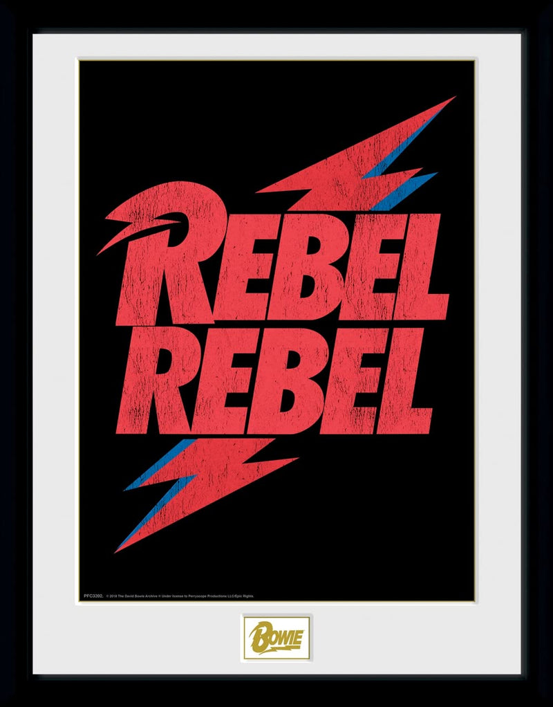 GB eye David Bowie Rebel Rebel Logo 30 x 40cm Framed Collector Print