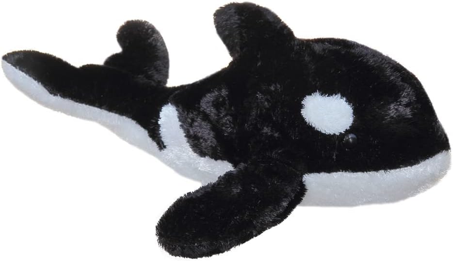 Aurora, 06271, Flopsie Splash Orca Whale, 12In, Soft Toy, Black and White, Medium