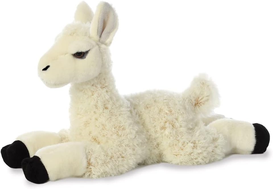 Aurora 12281 12-inch Flopsie Teddy Llama - Cream and Black