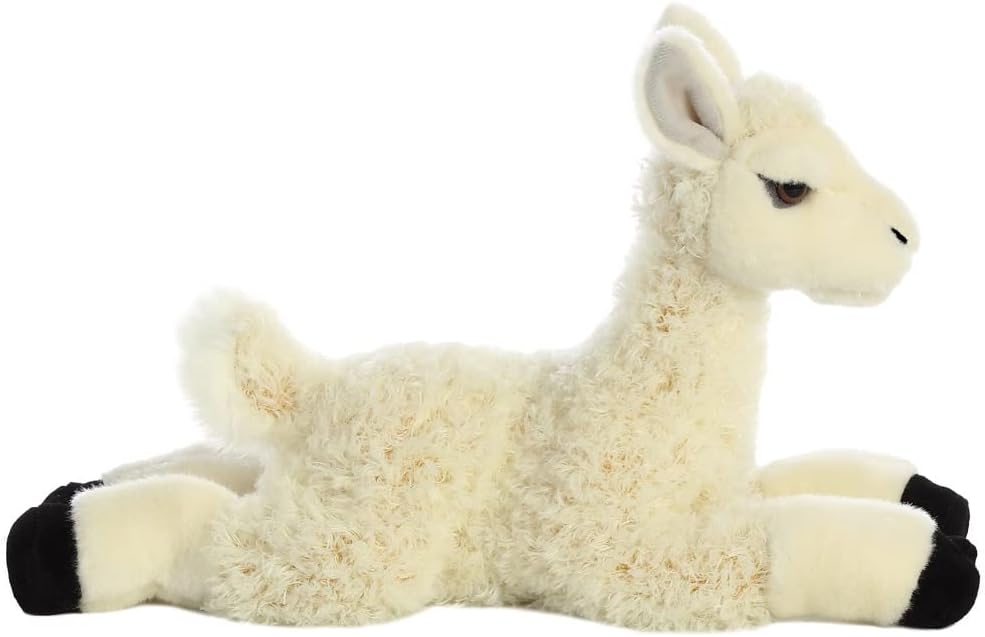 Aurora 12281 12-inch Flopsie Teddy Llama - Cream and Black