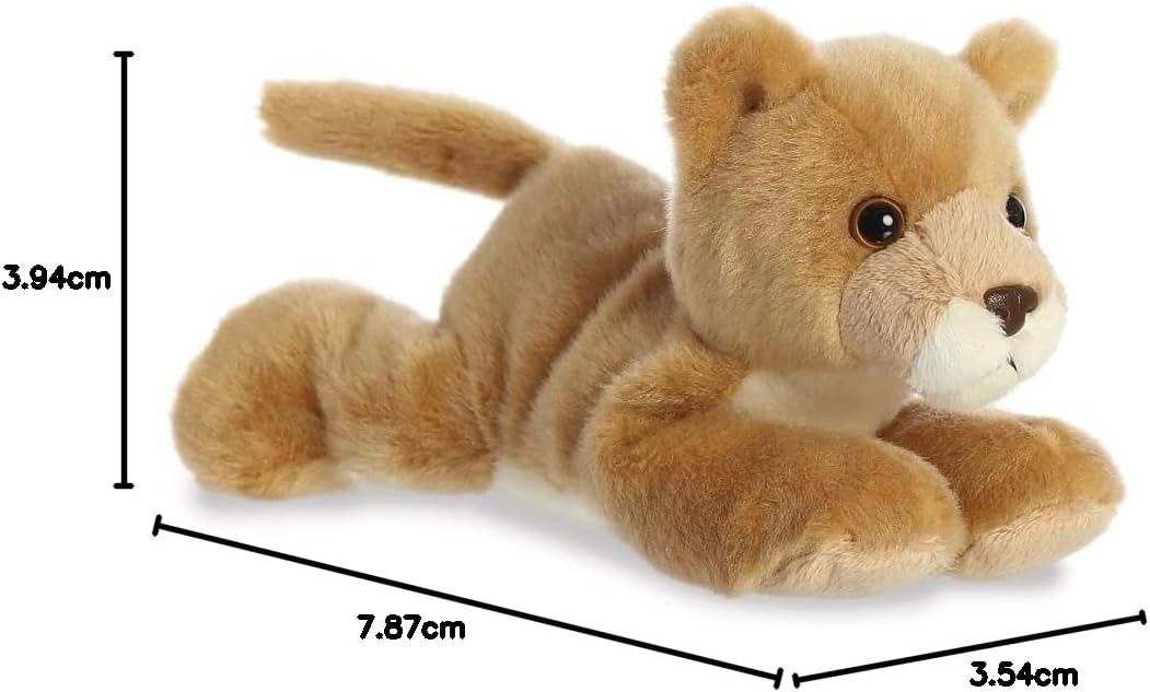 Aurora- Leona de Peluche, colección Mini Flopsie, Color Braun, 21 cm (0060013285