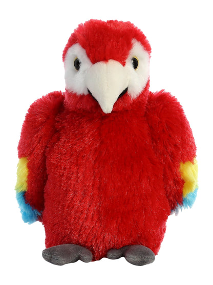 Aurora, 31738, Mini Flopsie Scarlet Macaw Parrot, 8In, Soft Toy, Red