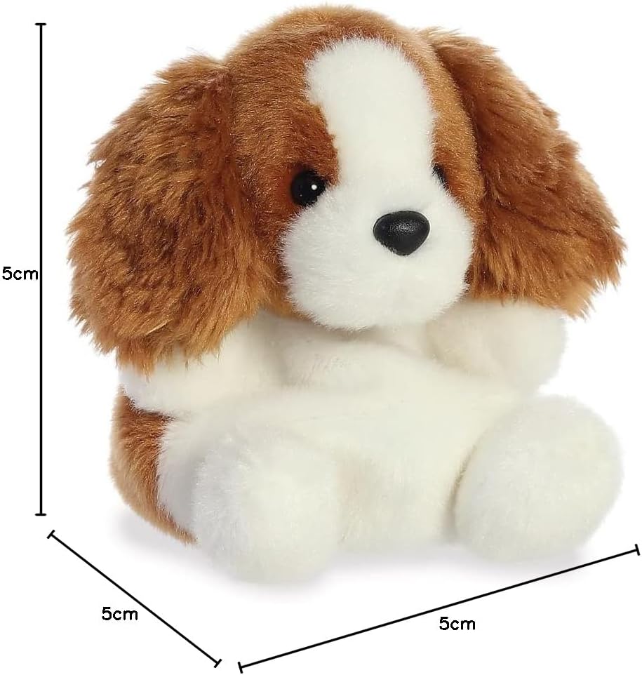 AURORA, 33533, Palm Pals Lady Spaniel Dog, 5In, Soft Toy, Brown & White,Medium