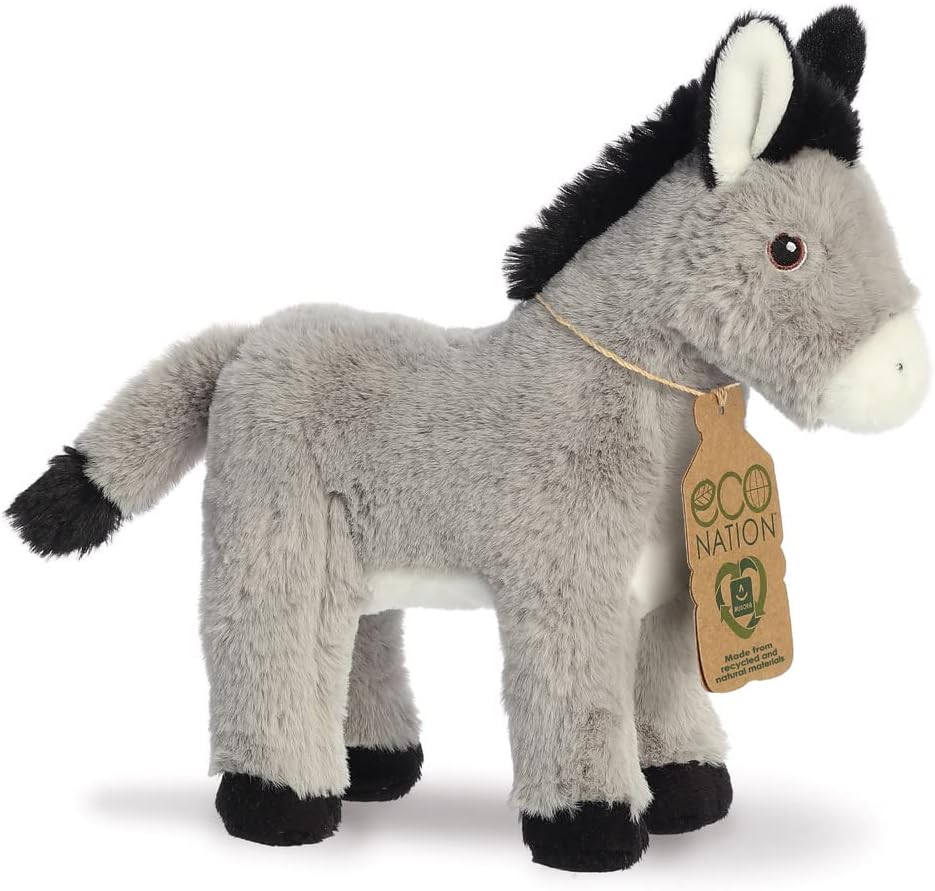 AURORA, 35053, Eco Nation Donkey, 11In, Soft Toy, Grey