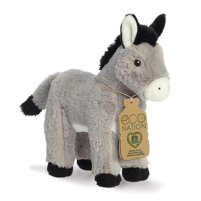 AURORA, 35053, Eco Nation Donkey, 11In, Soft Toy, Grey