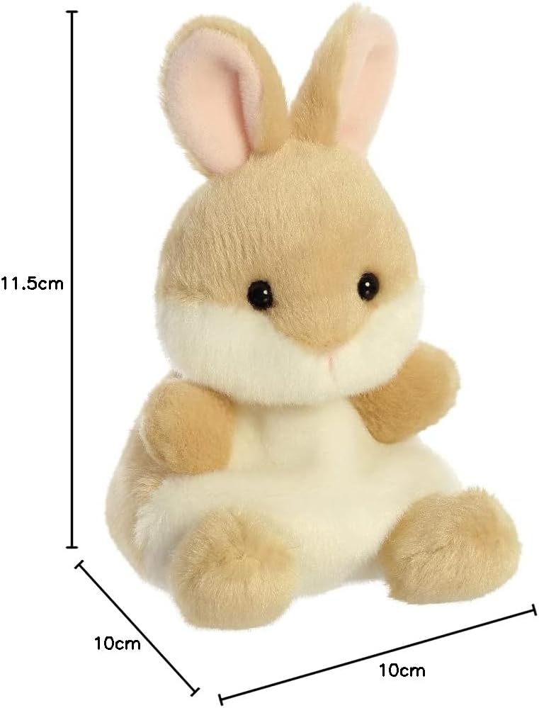 Aurora Palm Pals, Ella the Bunny Soft Toy, 61243, 5 inches, Beige , Brown Single