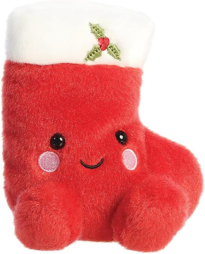 Aurora, 99220, Palm Pals Holly Christmas Stocking, 5In, Soft Toy, Red & White