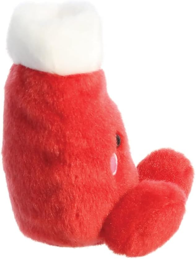 Aurora, 99220, Palm Pals Holly Christmas Stocking, 5In, Soft Toy, Red & White