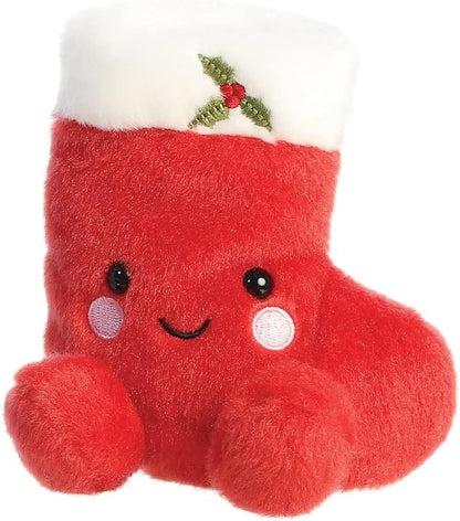 Aurora, 99220, Palm Pals Holly Christmas Stocking, 5In, Soft Toy, Red & White