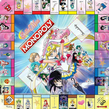 Winning Moves, Monopoly Game Based on Sailor Moon Anime Characters Usagi Rei Professor Tomoe Chibi Moon Gifts for Anime Fans Ages 8+