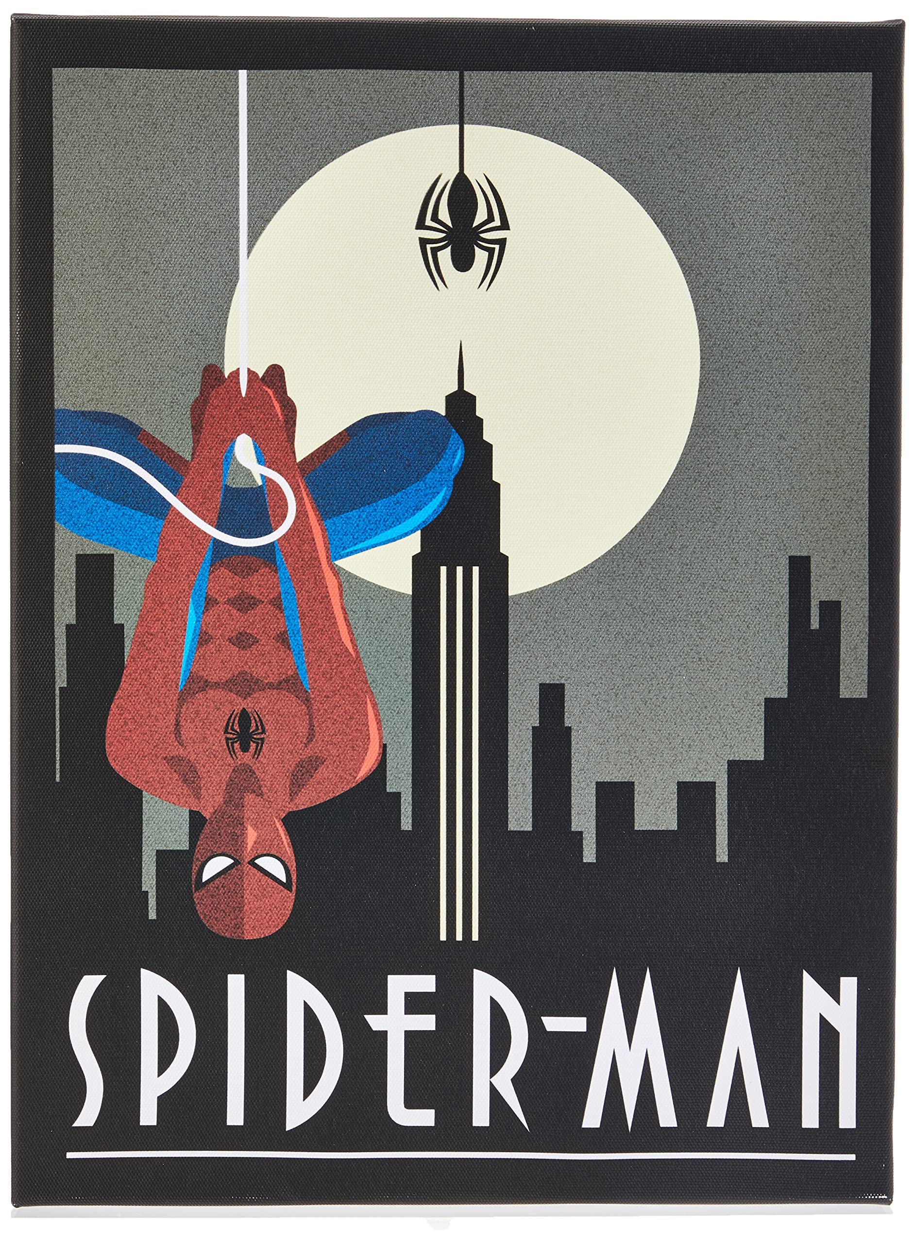 Pyramid International AFWDC92239 "Marvel Deco Spider Man Hanging" Canvas Print, Cotton, Multi-Colour, 1.80 x 30.00 x 40.00 cm