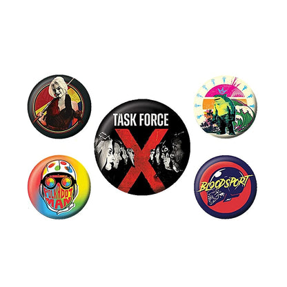 DC Comics Suicide Squad Task Force X 5 Piece Button Badge Set