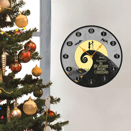 The Nightmare Before Christmas Wall Clock (Jack Skellington and Sally Design) 25cm Diameter - Official Merchandise, White