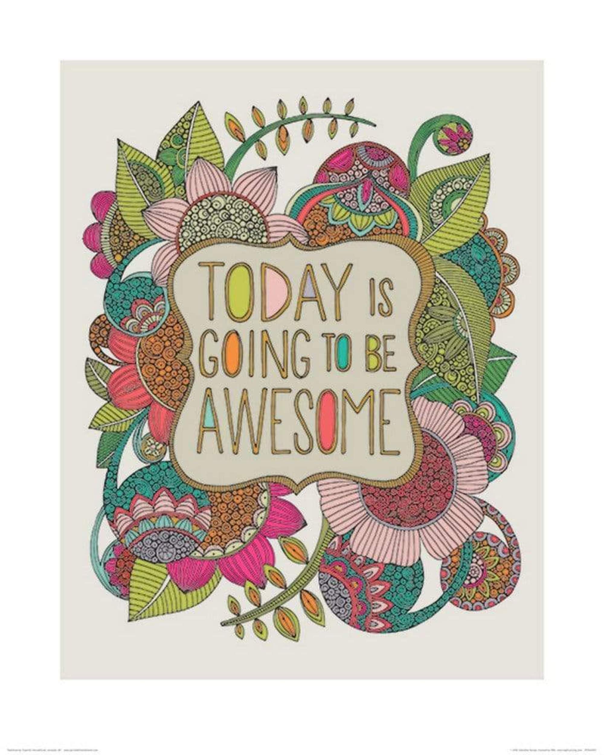 Pyramid International Valentina Ramos (Today is Going to be Awesome) -Art Print 40 x 50cm, Paper, Multicoloured, 40 x 50 x 1.3 cm