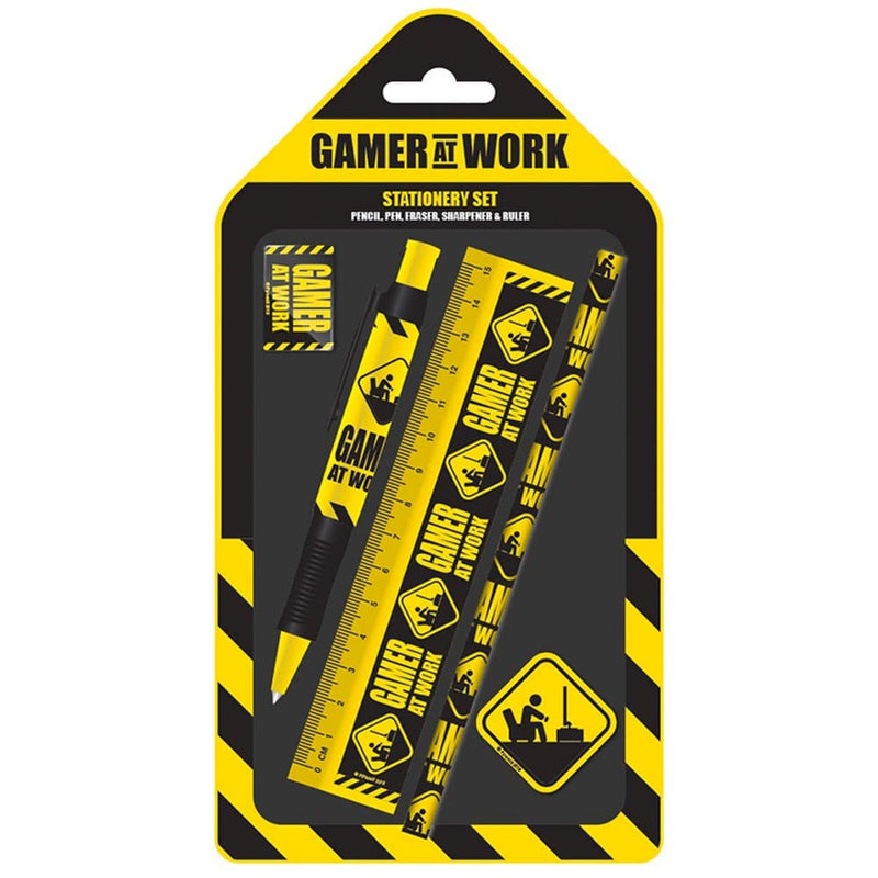 Pyramid Generic Gamer At Work Stationery Set, Black, 1.6 x 8.5 x 22 cm