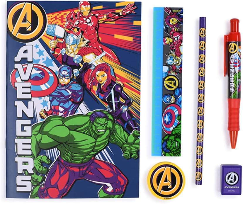 Marvel Avengers Burst Bumper Stationery Set Exercise Book Pencil Pen Eraser