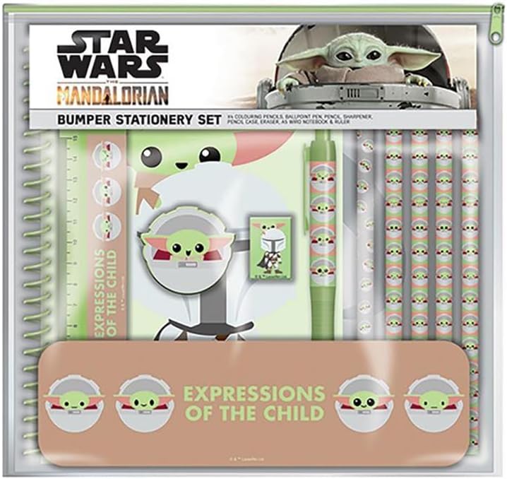 Pyramid International Star Wars: The Mandalorian A5 Lined Notebook and Bumper Stationery Set (Expressions of The Child Design) - Official Merchandise