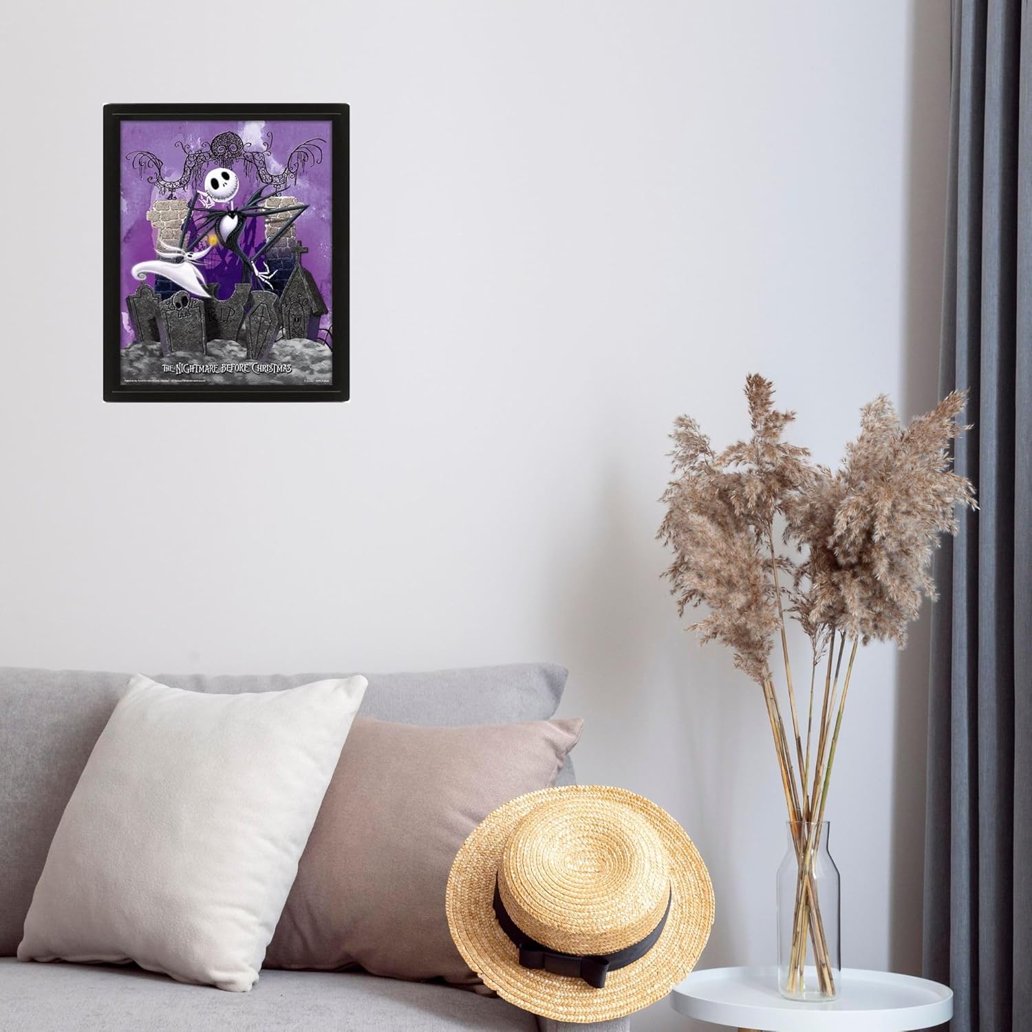 Pyramid International Disney The Nightmare Before Christmas Poster in 3D (Jack Skellington Graveyard Design) Lenticular Poster in Box Frame 25cm x 20cm x 1.5cm - Official Merchandise