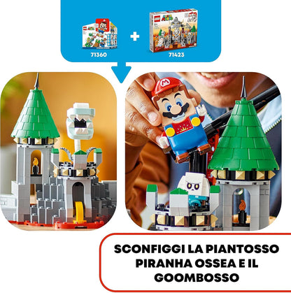 LEGO 71423 Super Mario Dry Bowser Castle Battle Expansion Set with 5 Characters Including Purple Toad, Bone Piranha Plant and Goomba Figures, Buildable Toy for Kids, Boys, Girls Aged 8 Plus