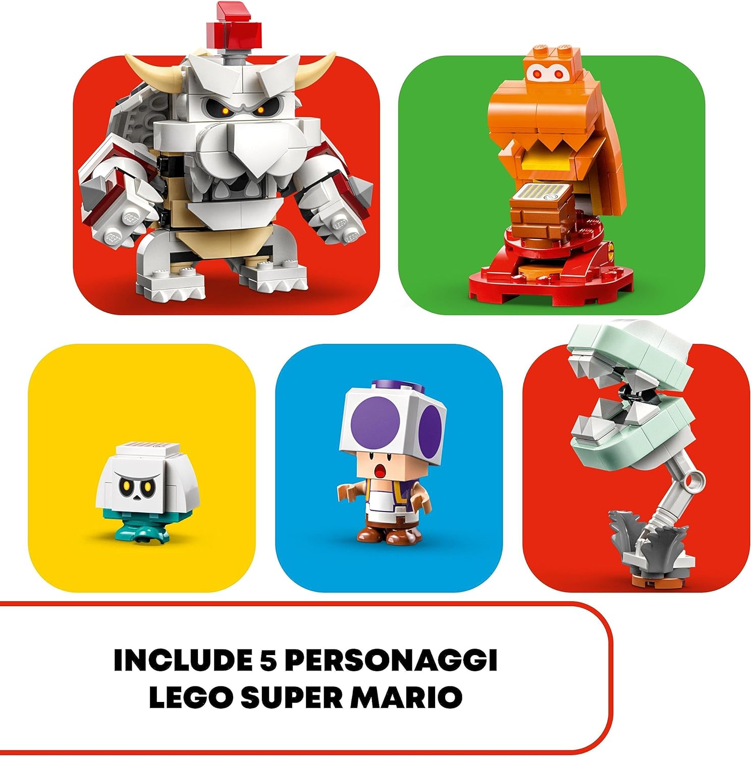 LEGO 71423 Super Mario Dry Bowser Castle Battle Expansion Set with 5 Characters Including Purple Toad, Bone Piranha Plant and Goomba Figures, Buildable Toy for Kids, Boys, Girls Aged 8 Plus