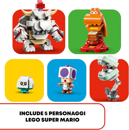 LEGO 71423 Super Mario Dry Bowser Castle Battle Expansion Set with 5 Characters Including Purple Toad, Bone Piranha Plant and Goomba Figures, Buildable Toy for Kids, Boys, Girls Aged 8 Plus