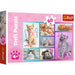 Trefl Colores con Animales, Gatos, Collage, Entretenimiento Creativo, Diversión para Niños a Partir de 4 años Puzzle, Gatitos Monos (17373