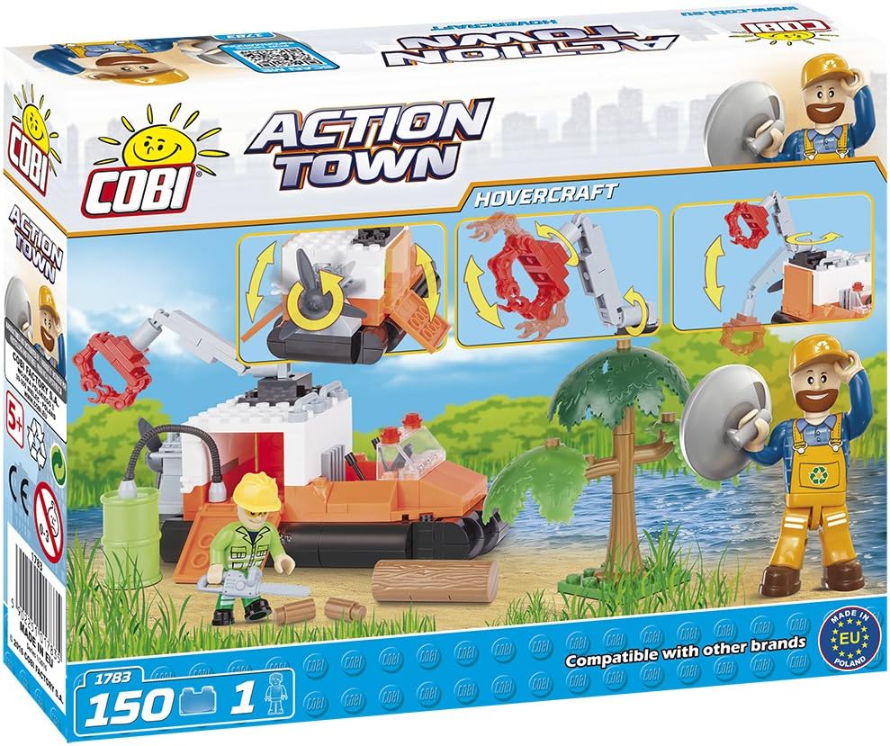 COBI 1783 Action Town - Hovercraft (150 Pcs) Toy, Orange