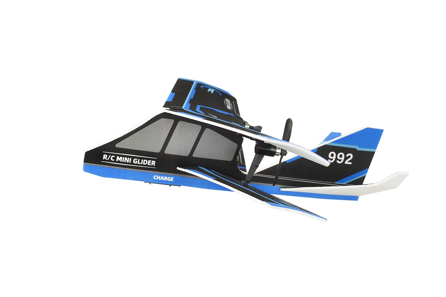 RE-EL TOYS 0439 SKY PILOT 2.4GHz Radio-Controlled Aircraft with Lights and Landing Gear. Made from Durable EVA Material, Nero/Blu