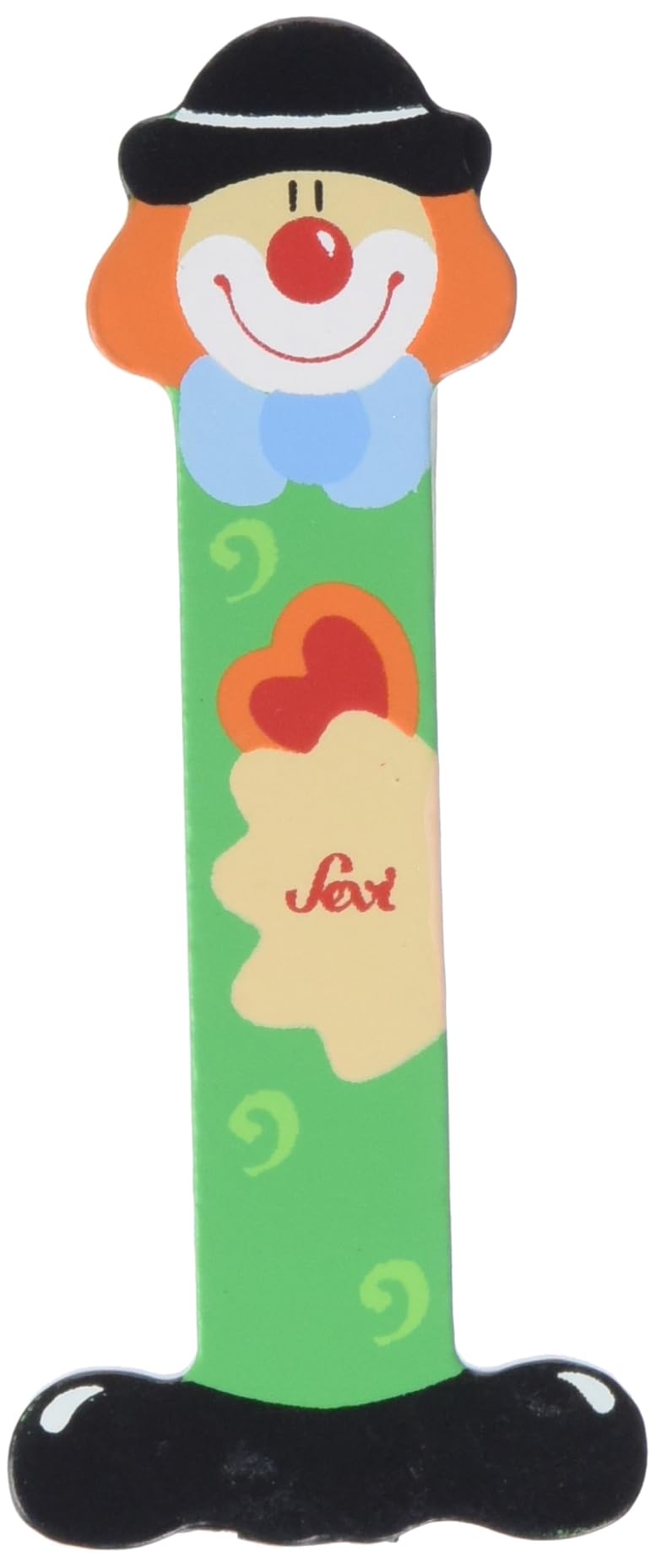 Sevi 81745 clown approx. 10 cm, Door Kids Room, ABC Wooden Educational Toy for Children Aged 3+, Letter Assorted Orange Pink Green, ca. 10 x 2,5 cm I - Clown