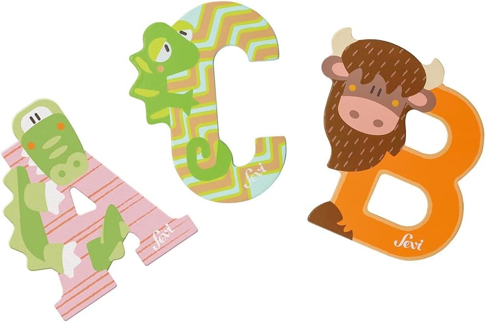 Letter F Fox Terrier Sevi | Wooden letters for children's bedroom decor | 10cm | Animal Alphabet | model 83006