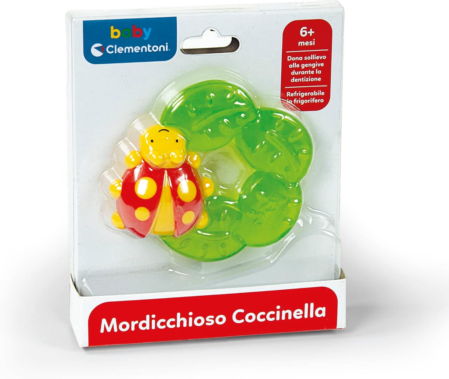 Clementoni 14239 Mordicchioso Ladybug Tinkerbell Rattle Early Childhood Toy 135, Multi-Coloured