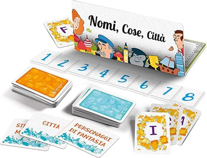 Clementoni - Nomi Cose e Città, Gioco da Tavolo con 29 Carte Categoria, per Bambini 7+ Anni e Tutta la Famiglia, 2-6 Giocatori, Idea Regalo Made in Italy, Lingua Italiana, 16634
