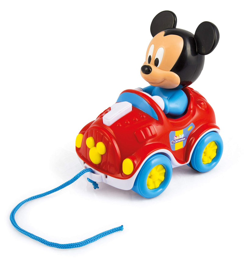 Clementoni 17208, Disney Baby Mickey Pull Along Car for toddlers, ages 10 months plus Pull Alonh Car