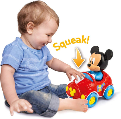 Clementoni 17208, Disney Baby Mickey Pull Along Car for toddlers, ages 10 months plus Pull Alonh Car