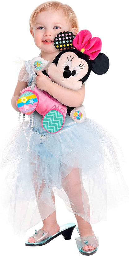 Clementoni Disney Baby Baby Minnie Play and Learn, Plush and Interactive Educational Game for Children 6+ Months, Sing Nursery Rhymes to Teach the Alphabet, Numbers and Colours, Italian Language
