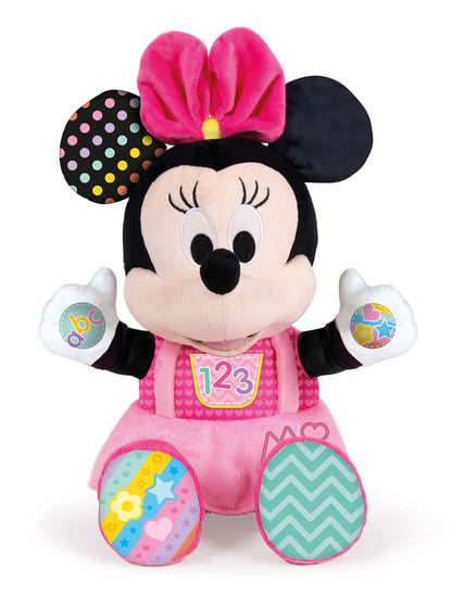 Clementoni Disney Baby Baby Minnie Play and Learn, Plush and Interactive Educational Game for Children 6+ Months, Sing Nursery Rhymes to Teach the Alphabet, Numbers and Colours, Italian Language