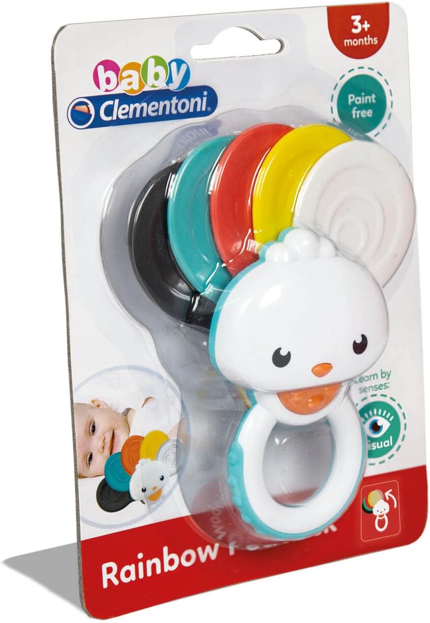 Clementoni 17325 Vista Pavone Rattle, Multi-Coloured