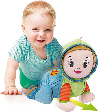 Clementoni - Edo Gattona e Canta, interaktives sprechendes Plüschtier, Lieder und Reime - Spiel für Kinder 6 Monate, Krabbeln und erste Schritte, Aktivitätszentrum für Krabbeln, Italienisch