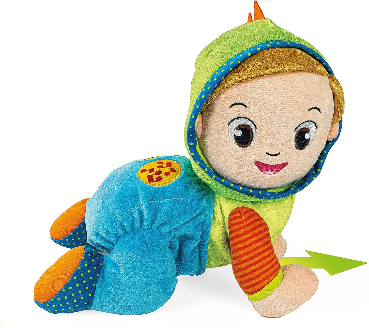 Clementoni - Edo Gattona e Canta, interaktives sprechendes Plüschtier, Lieder und Reime - Spiel für Kinder 6 Monate, Krabbeln und erste Schritte, Aktivitätszentrum für Krabbeln, Italienisch