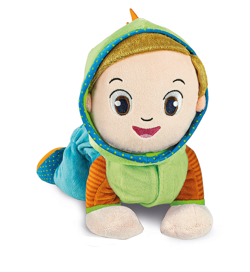 Clementoni - Edo Gattona e Canta, interaktives sprechendes Plüschtier, Lieder und Reime - Spiel für Kinder 6 Monate, Krabbeln und erste Schritte, Aktivitätszentrum für Krabbeln, Italienisch