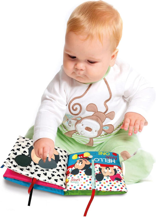 Clementoni 17721 Disney Baby-Book and Cot Panel, Toddler Plush, Early Years, Infant, New Born Soft Toys Gift, Multicolour, Medio