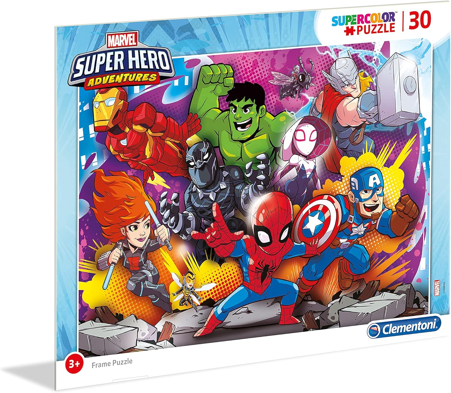 Clementoni - 22703 - Frame Jigsaw Puzzle - Marvel Superhero - 30 Pieces - Made In Italy - Jigsaw Puzzle Children Age 3