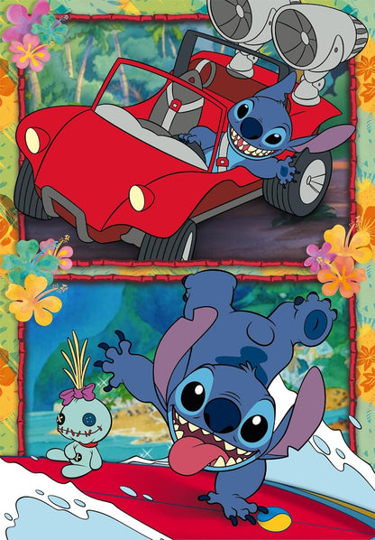 Clementoni - 27572 - Supercolor Puzzle - Super Disney Stitch - 104 Pieces| Puzzle Cartoon| Made In Italy Puzzle Disney Stitch 104 Pieces