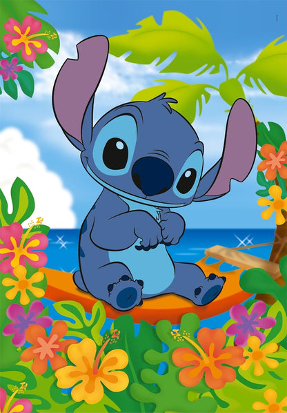 Clementoni - 27572 - Supercolor Puzzle - Super Disney Stitch - 104 Pieces| Puzzle Cartoon| Made In Italy Puzzle Disney Stitch 104